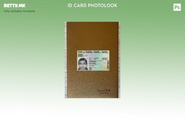 модерен стил Белгија детски ID го претставува предниот шаблон со фото изглед